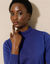 Pull col montant, laine d'agneau (bleu dur)