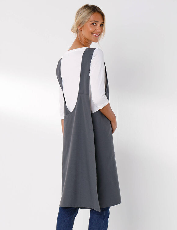 Tablier de cuisine japonais coton uni personnalisable (gris)