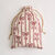 Pochon en tissu motif n&oelig;ud - lot de 2 (naturel/rouge)