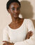 T-shirt uni manches longues en coton biologique(**) (beige)