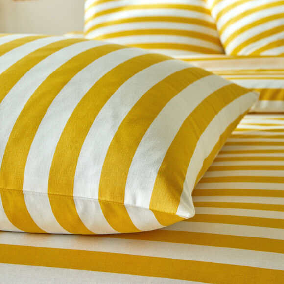 Linge de lit Romy rayé - en coton (jaune)