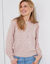 Trui met ronde hals, pointelletricot met mohairtouch (poederroze)
