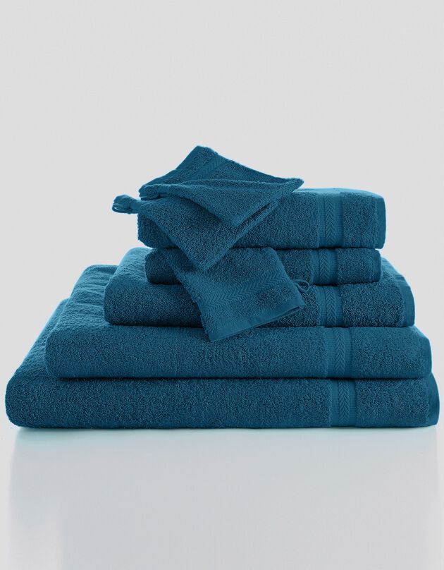 Eponge unie 420 g/m2 confort moelleux, bleu paon, hi-res