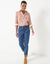 Bloes met bloemenprint (wit / karamel)