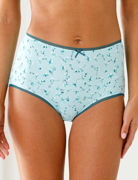 Culotte coton stretch forme maxi imprim&eacute; "p&acirc;querettes"  - lot de 4 (bleu / rose)