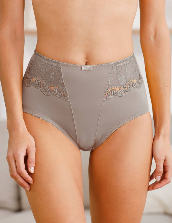 Gainette microfibre et guipure Rima - lot de 2 (taupe)