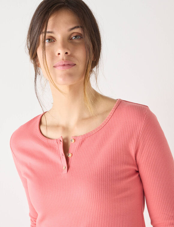 Tee-shirt pyjama manches longues (corail)