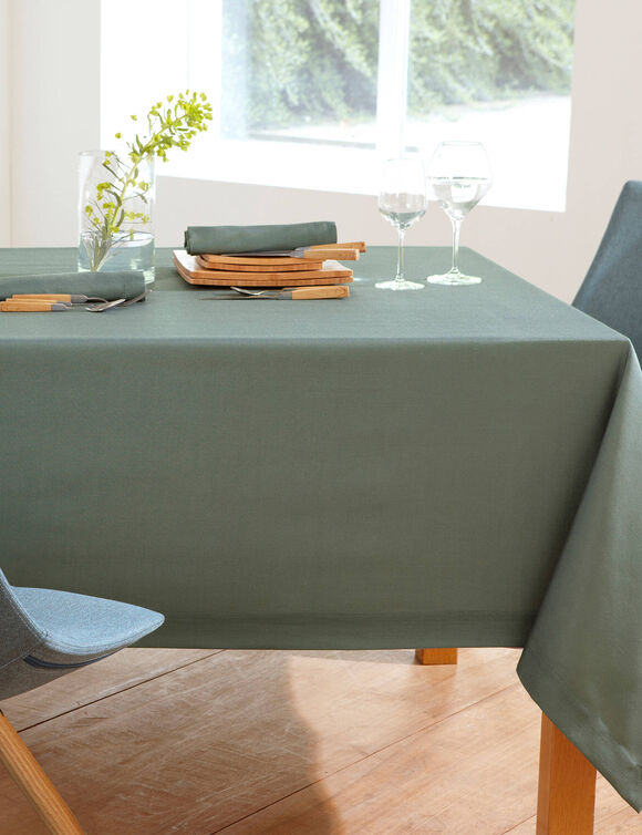 Tafellaken met linnenaspect (kaki)