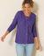 Cardigan met fantasie parelknopen, patenttricot (paars)