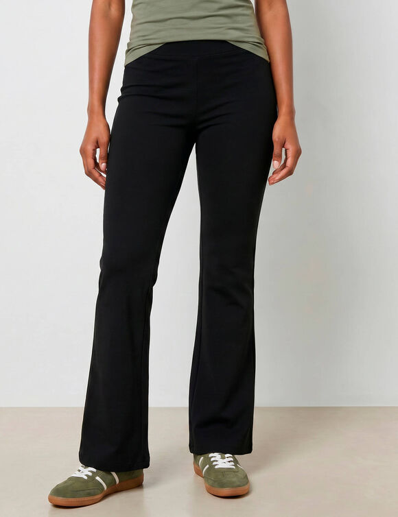 Legging flare taille haute, molleton chaud sp&eacute;cial froid (noir)