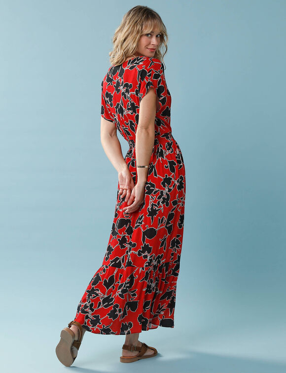 Robe Sp&eacute;cial Petite, motif floral  (rouge fonc&eacute;)