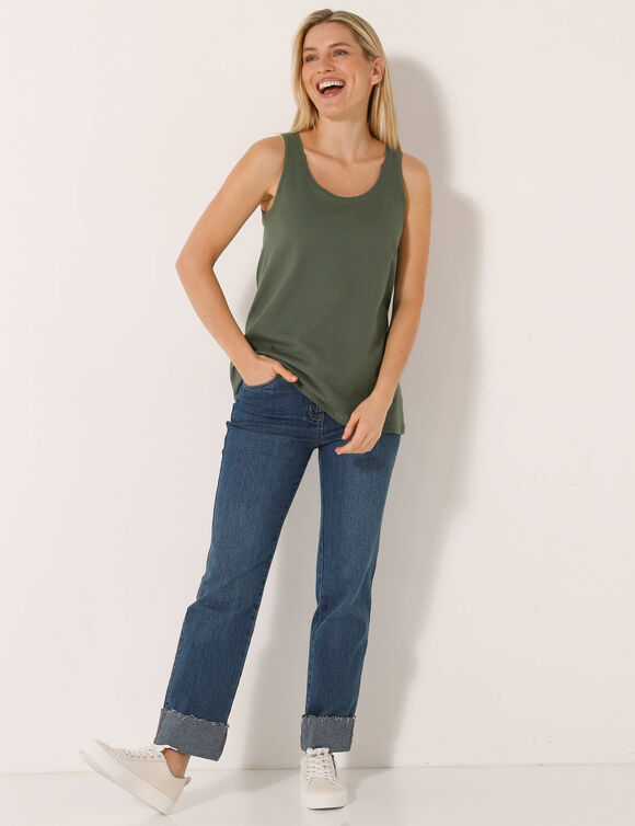 D&eacute;bardeur uni col rond, coton biologique(**) (bronze)