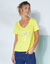 T-shirt col V imprimé doré (citroen)