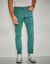 Rechte broek in rekbare twill (dennengroen)