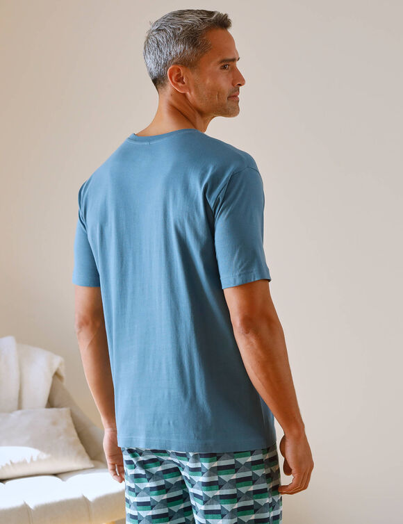 T-shirt pyjama manches courtes bleu (blauw)