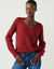 Pull col V, maille anglaise (grenat)