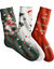 Chaussettes imprim&eacute; No&euml;l - lot de 3 paires (vert / caramel)