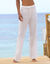 Pantalon large droit, cr&eacute;pon fluide (blanc)