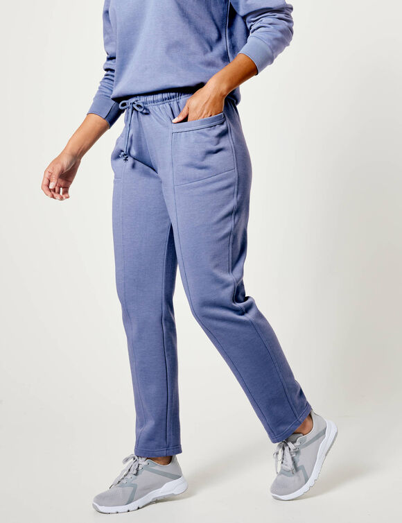Pantalon jogging, molleton gratt&eacute; (bleu lavande)