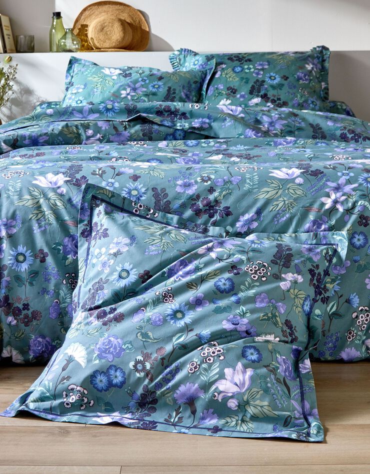 Bedlinnen Kelly in katoen met bloemenprint (groen)