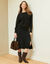 Pull loose col bateau, manches longues chauve souris (noir)