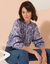 Bloes met knoopsluiting, details met smokwerk (indigo / blauw)