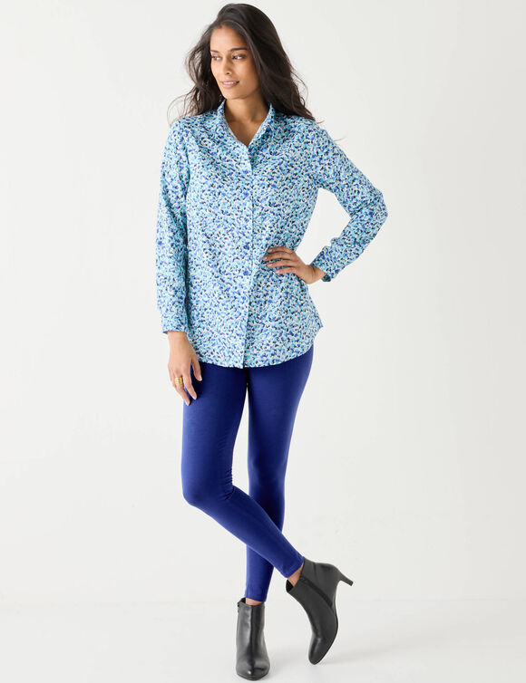 Likethemd met minimalistische print (marine / felblauw)