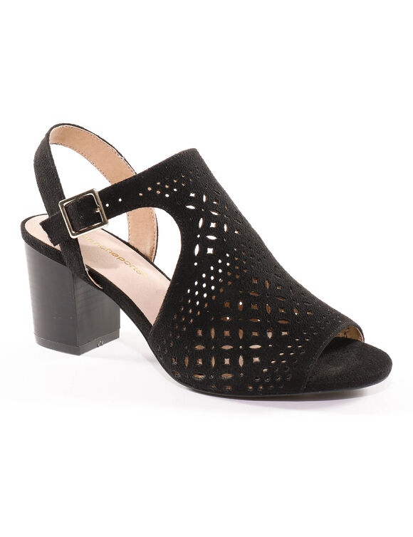 Sandalen met ajour en open neus (zwart)