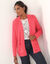Lang vest in harig tricot (roze)