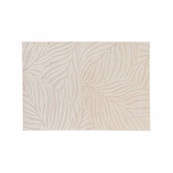 Tapis rectangulaire, motif v&eacute;g&eacute;tal en relief (naturel)