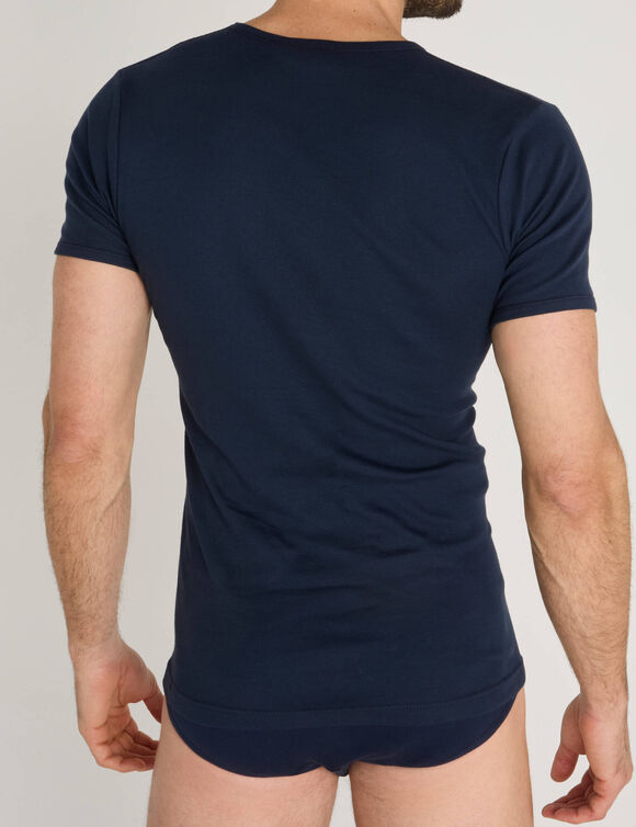 T-shirt sous-v&ecirc;tement homme col V - lot de 2 (marine)