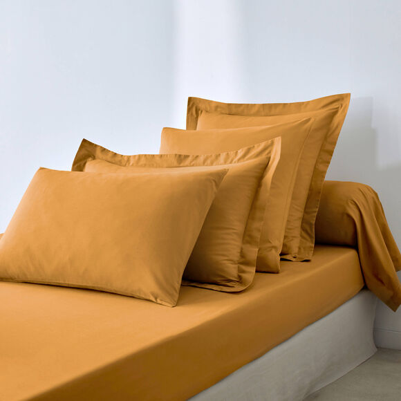 Linge de lit uni polyester-coton Colombine (miel)