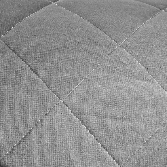 Housse clic-clac standard matelassée coton bachette uni (gris perle)
