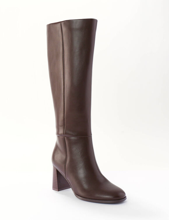 Bottes hautes &agrave; talon (chocolat)