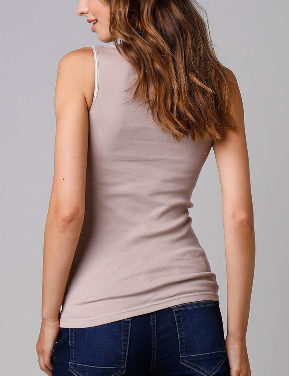 Katoenen tanktop met kant - set van 2 (nerts)