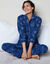 Pyjama in flanel met sterretjesprint (marine)