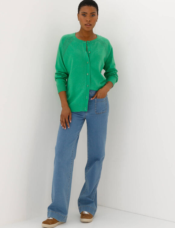 Gilet boutonn&eacute; fantaisie (vert pomme)