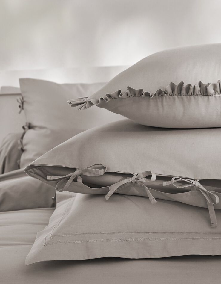 Linge de lit uni percale (taupe)