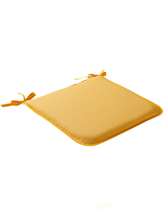 Galette de chaise unie forme carrée - lot de 2 (moutarde)
