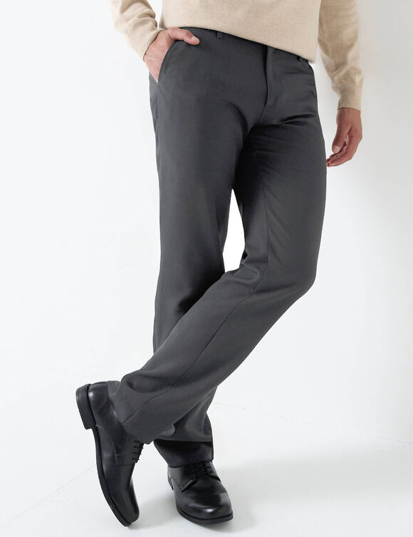 Broek met onzichtbare, verstelbare tailleband - polyester (antracietgrijs)