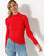 Trui met opstaande kraag, 63 cm lang (rood)