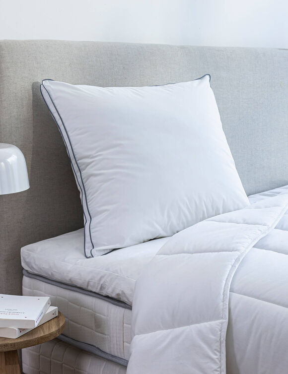 Oreiller percale coton Qualigel ferme (blanc)