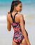 Maillot de bain 1 pièce imprimé Lohena, spécial maintien (noir / orange) Maillot de bain 1 pièce imprimé Lohena, spécial maintien (noir / orange)