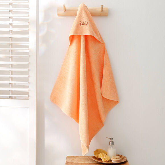 Cape de bain bébé personnalisable (abricot)