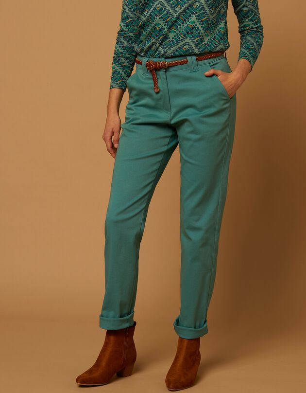 Pantalon chino stretch (vert)