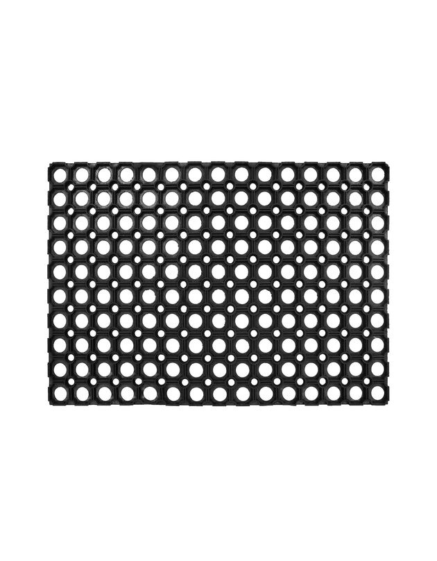 Schraapmat in roostervorm - rechthoekig (zwart)