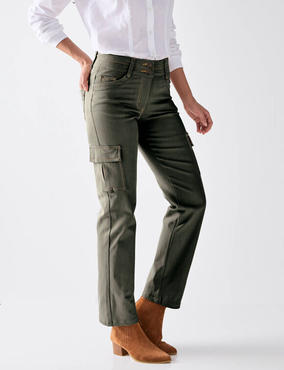 Jean droit cargo (kaki)