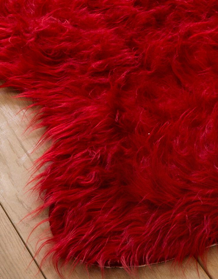 Harig tapijt in dierenvachtmodel, rood |