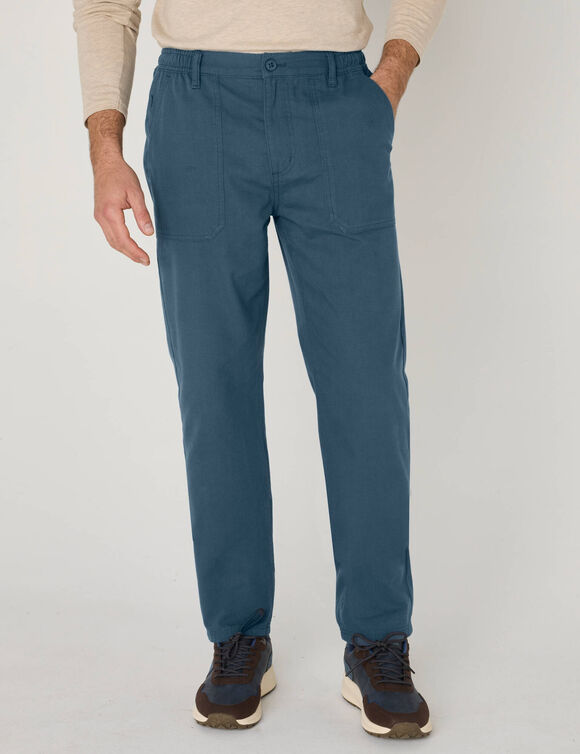 Pantalon workwear confort en toile canvas (bleu acier)
