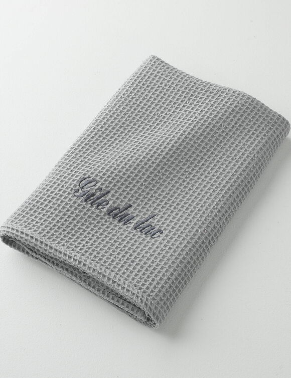 Serviette de bain nid d'abeille  Colombine®, personnalisable, 240 g/m2 (gris)